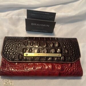 Brahmin Croc-Embossed Leather Wallet